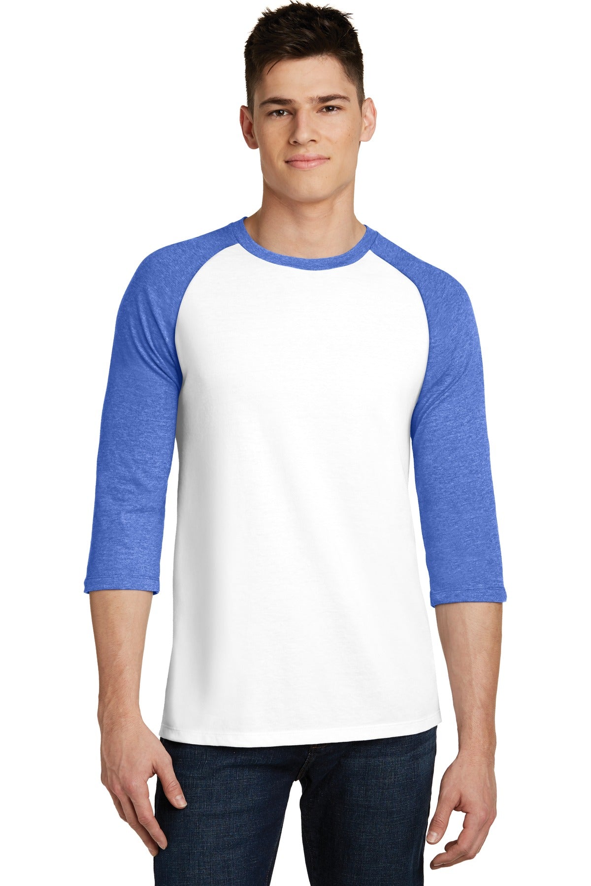 District Men's Very Important Tee 3/4-Sleeve Raglan. DT6210 Mens Apparel Shirts & Tops