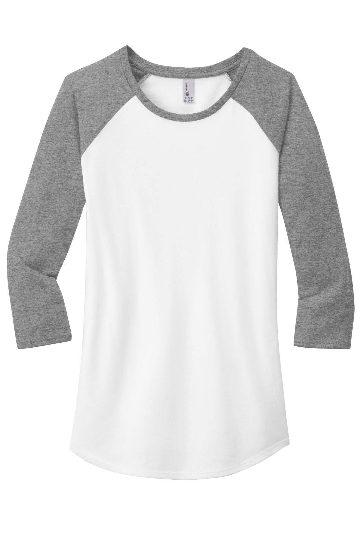 District Women's Fitted Very Important Tee 3/4-Sleeve Raglan. DT6211 Womens Apparel Shirts & Tops