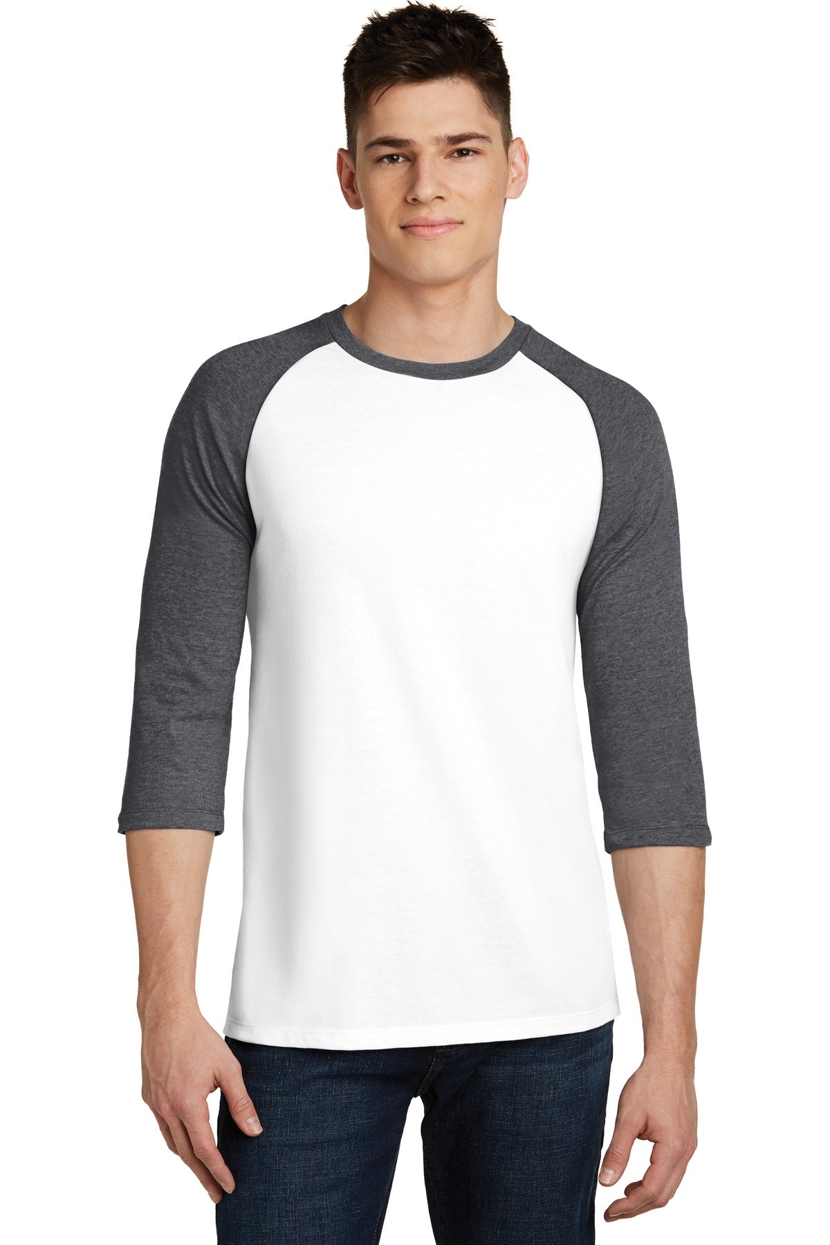 District Men's Very Important Tee 3/4-Sleeve Raglan. DT6210 Mens Apparel Shirts & Tops