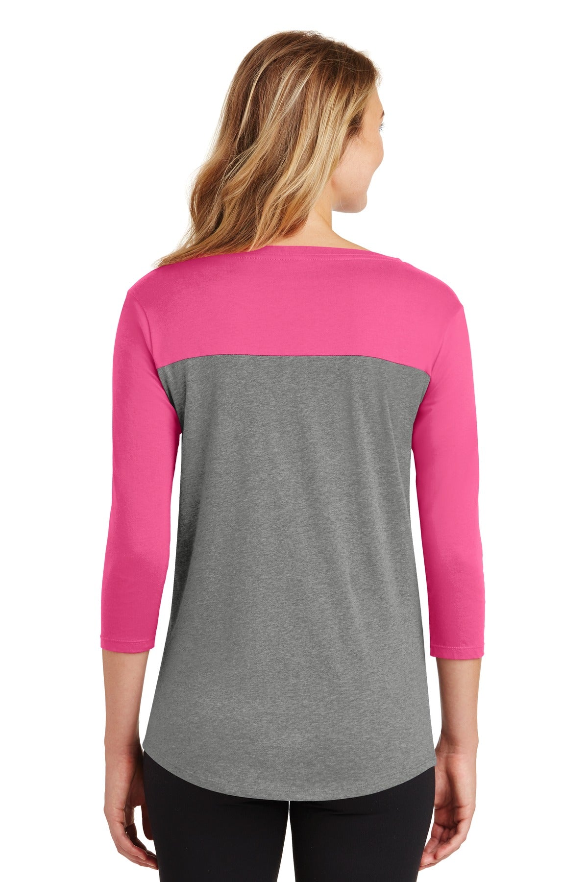 District Women's Rally 3/4-Sleeve Tee. DT2700 Womens Apparel Shirts & Tops