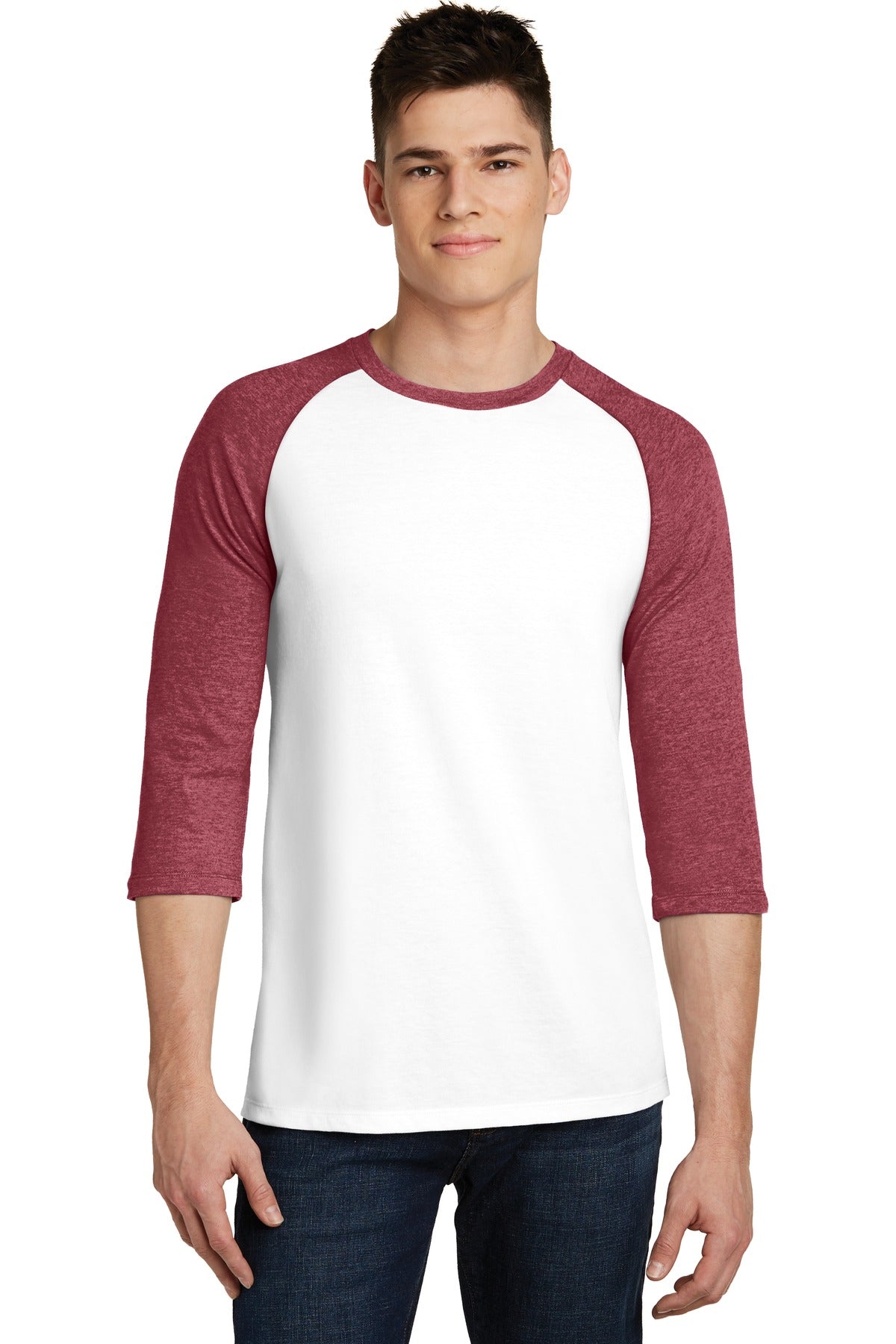 District Men's Very Important Tee 3/4-Sleeve Raglan. DT6210 Mens Apparel Shirts & Tops