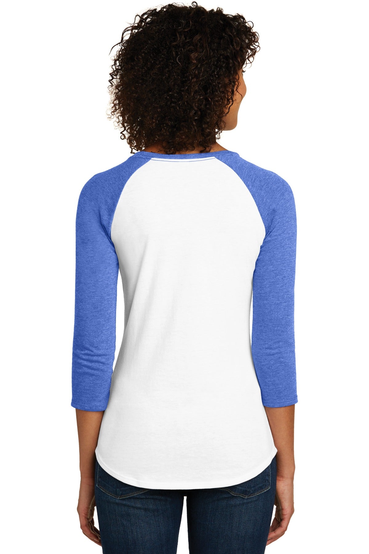 District Women's Fitted Very Important Tee 3/4-Sleeve Raglan. DT6211 Womens Apparel Shirts & Tops