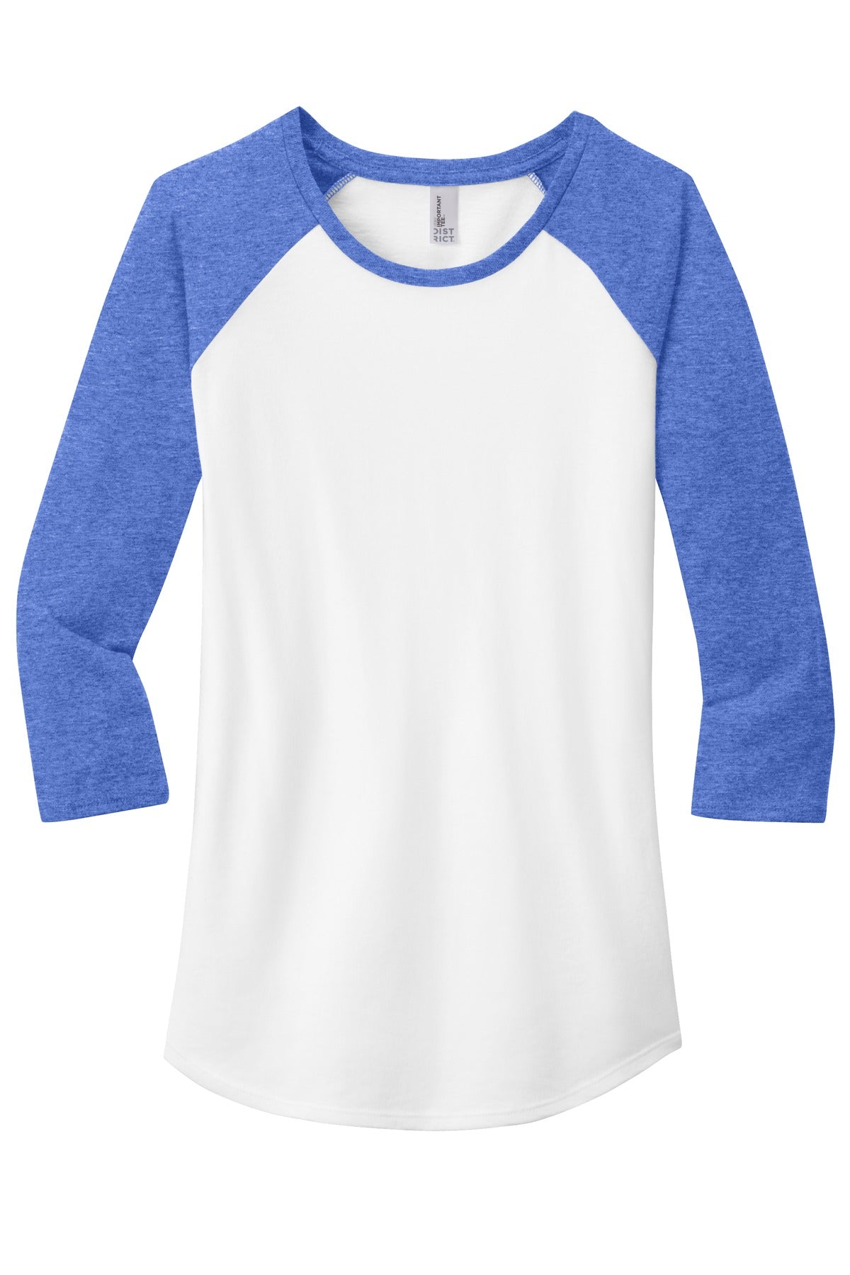 District Women's Fitted Very Important Tee 3/4-Sleeve Raglan. DT6211 Womens Apparel Shirts & Tops