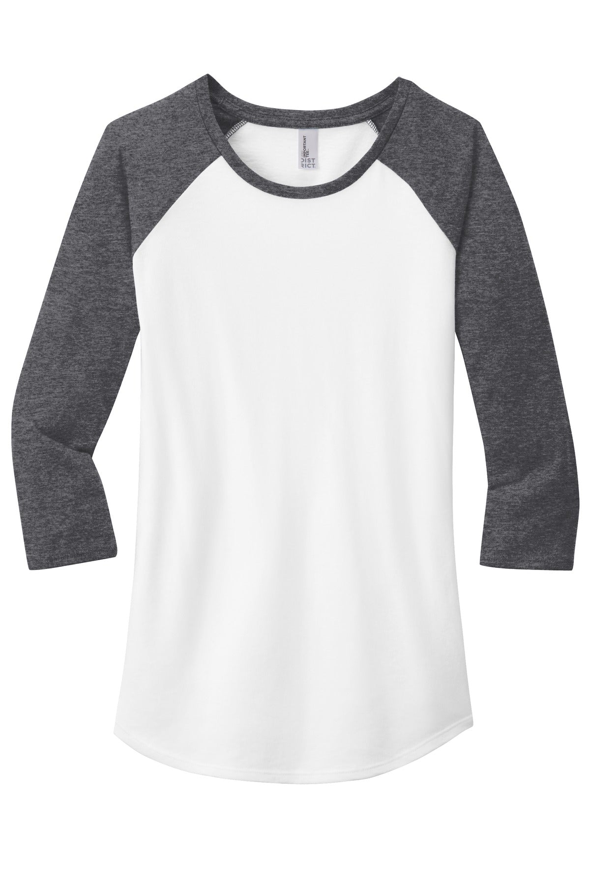 District Women's Fitted Very Important Tee 3/4-Sleeve Raglan. DT6211 Womens Apparel Shirts & Tops