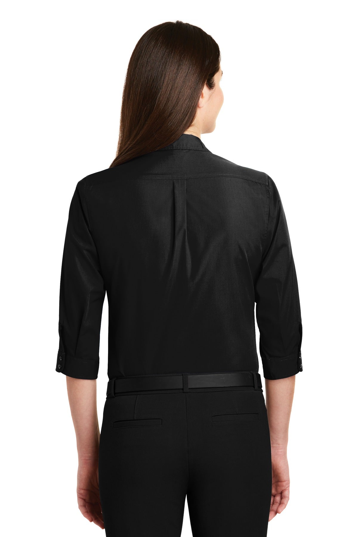 Port Authority Ladies 3/4-Sleeve Carefree Poplin Shirt. LW102
