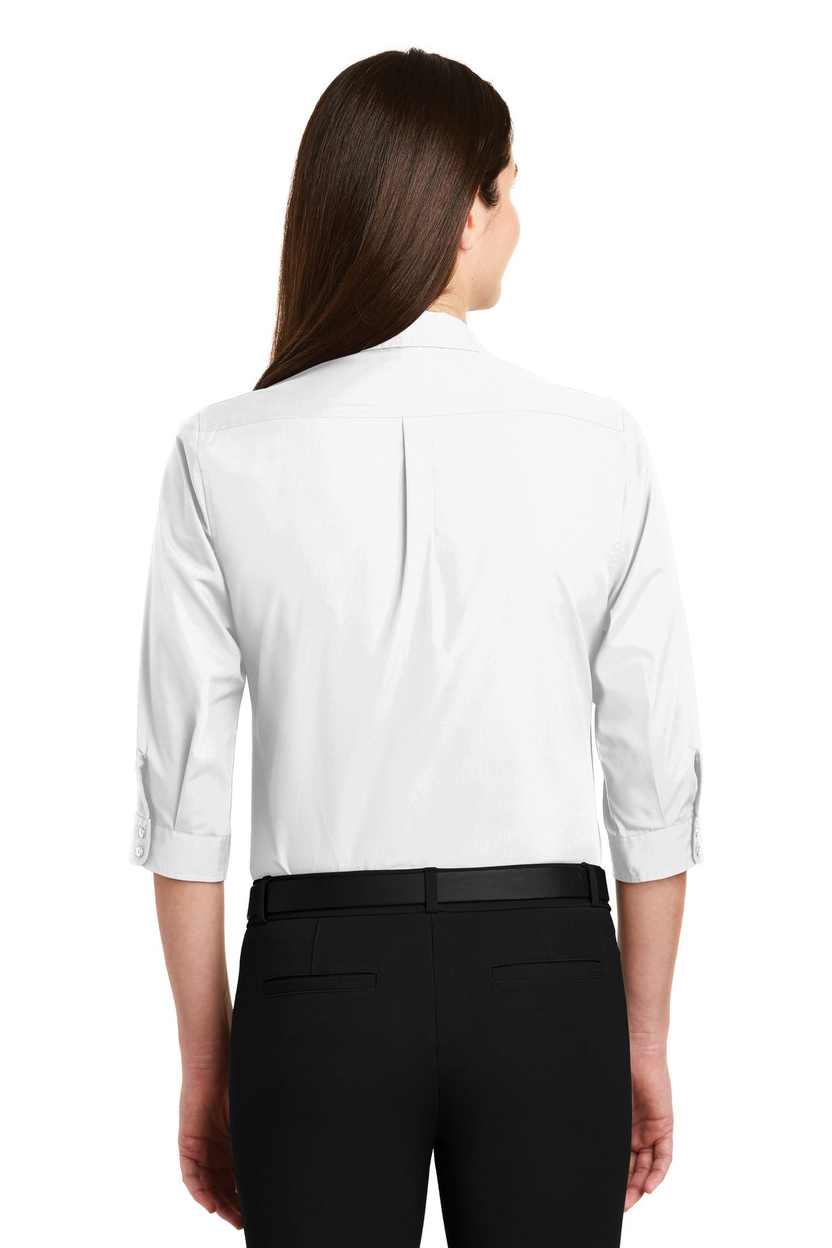 Port Authority Ladies 3/4-Sleeve Carefree Poplin Shirt. LW102