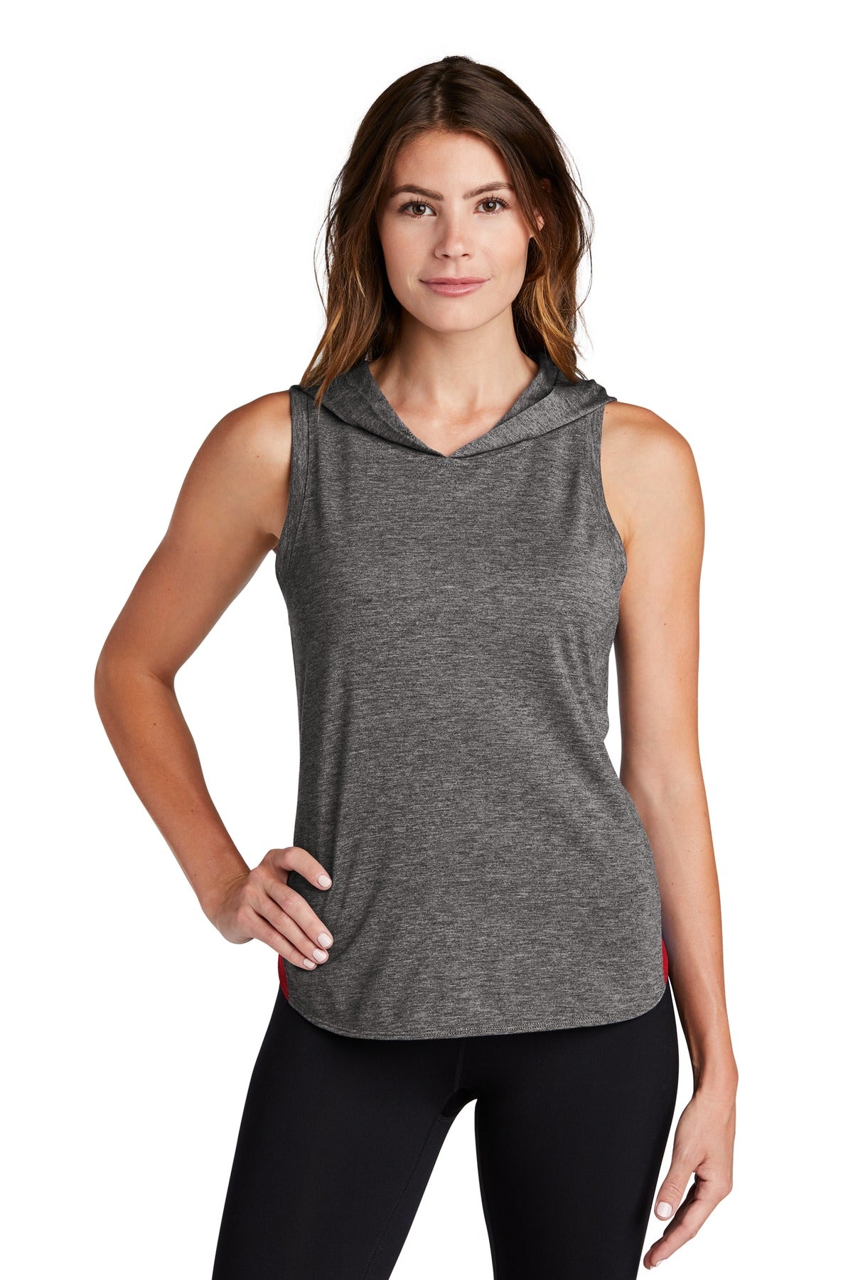 Sport-Tek Women's PosiCharge Tri-Blend Wicking Draft Hoodie Tank LST410 Womens Apparel Shirts & Tops