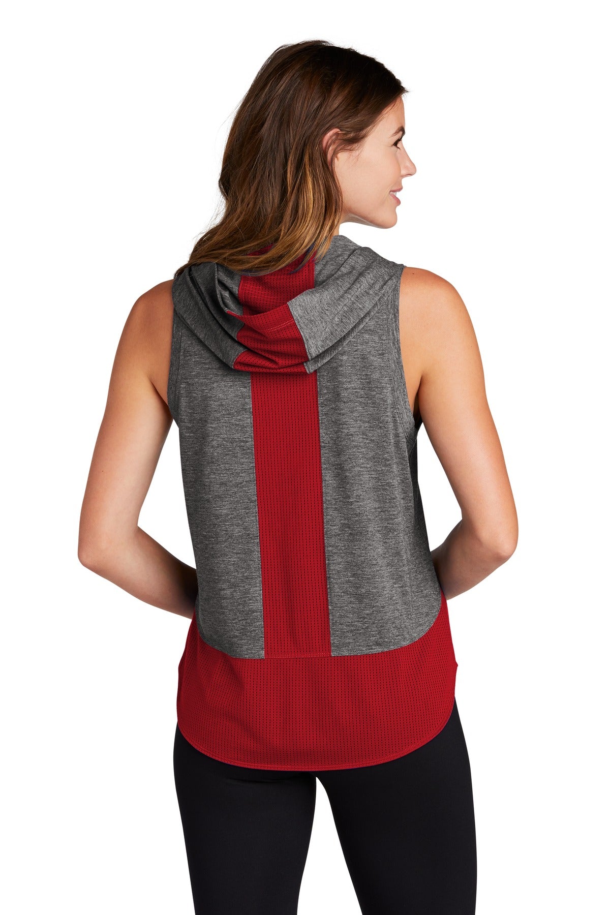 Sport-Tek Women's PosiCharge Tri-Blend Wicking Draft Hoodie Tank LST410 Womens Apparel Shirts & Tops