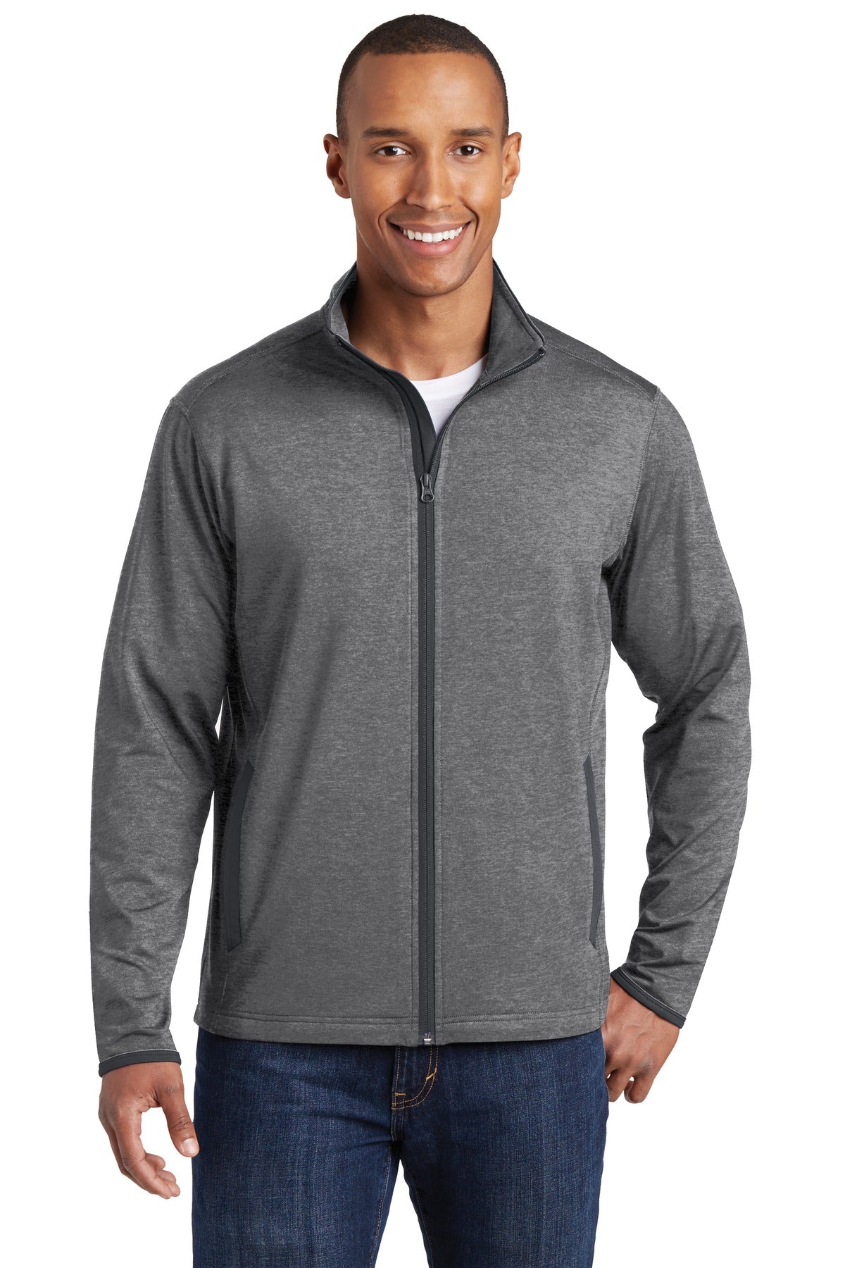 Sport-Tek Men's Sport-Wick Stretch Contrast Full-Zip Jacket Mens Apparel Jackets & Vests