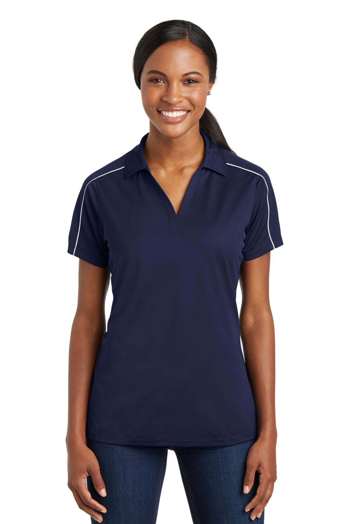 Sport-Tek Women's Micropique Sport-Wick Piped Polo LST653 Womens Apparel Shirts & Tops