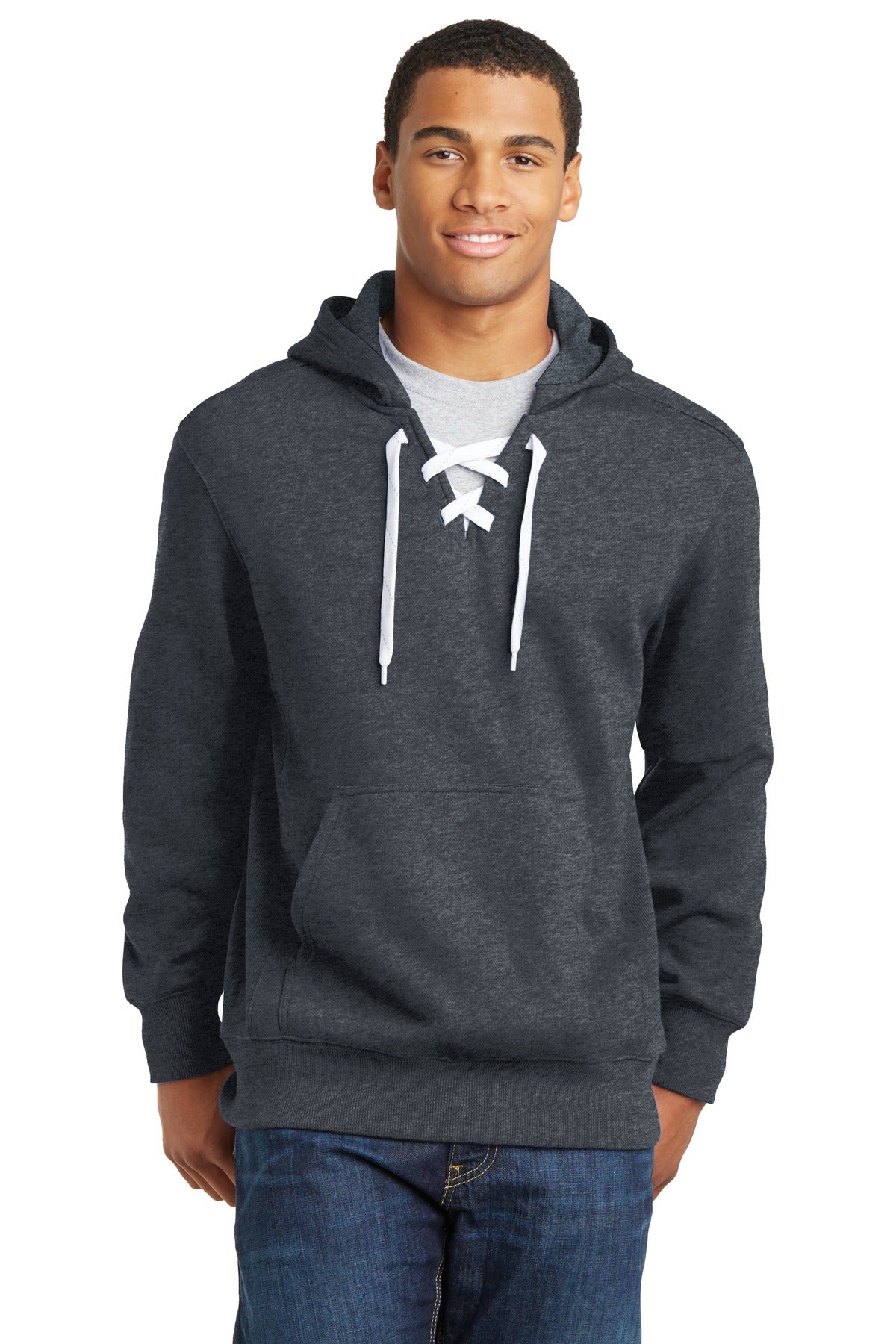 Sport-Tek Men's Lace Up Pullover Hooded Sweatshirt Mens Apparel Sweatshirts & Fleece
