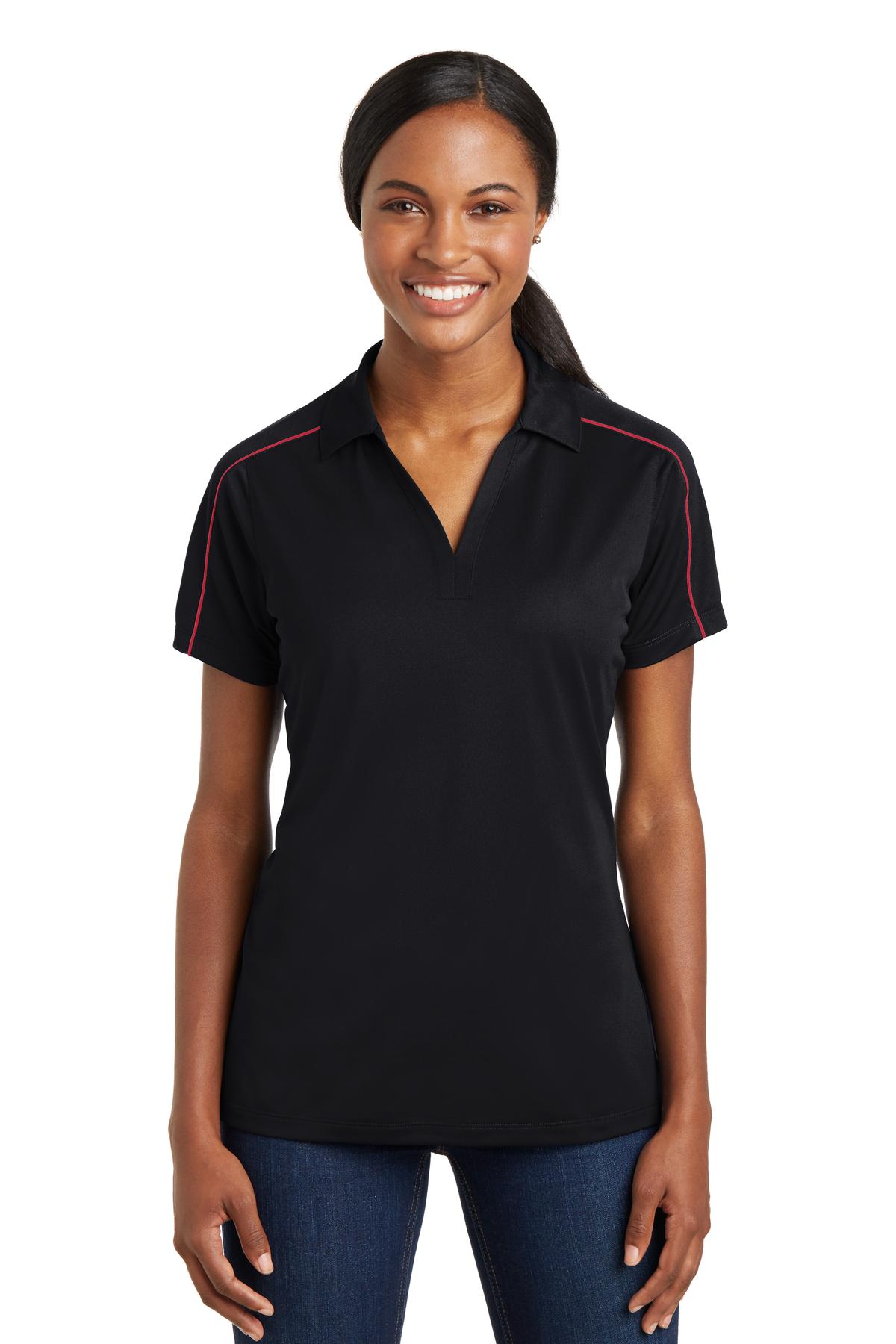 Sport-Tek Women's Micropique Sport-Wick Piped Polo LST653 Womens Apparel Shirts & Tops