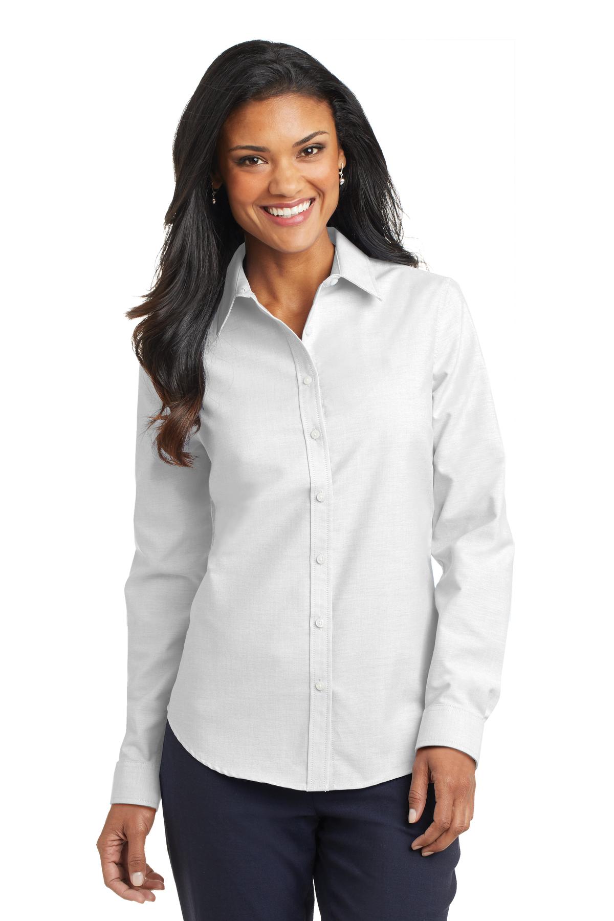 Port Authority Ladies SuperPro Oxford Shirt. L658 Womens Apparel Shirts & Tops
