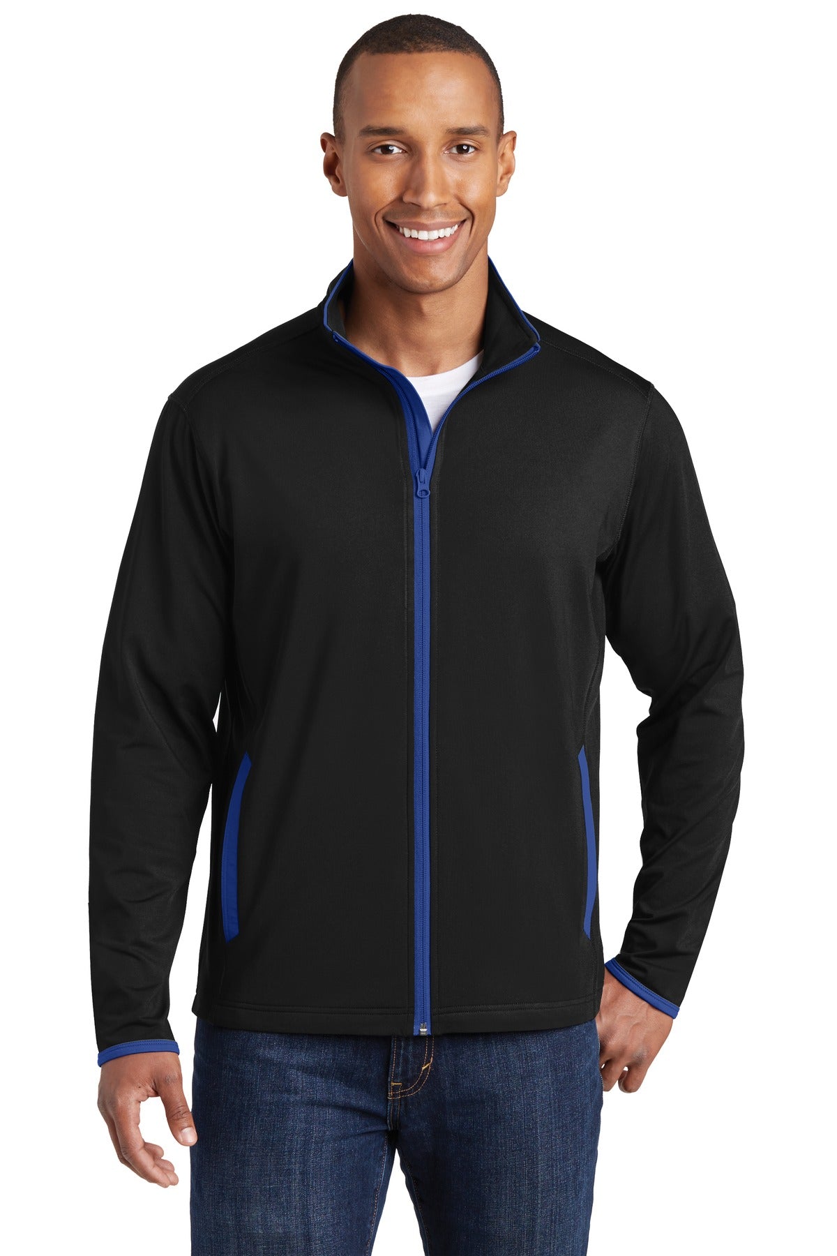 Sport-Tek Men's Sport-Wick Stretch Contrast Full-Zip Jacket Mens Apparel Jackets & Vests