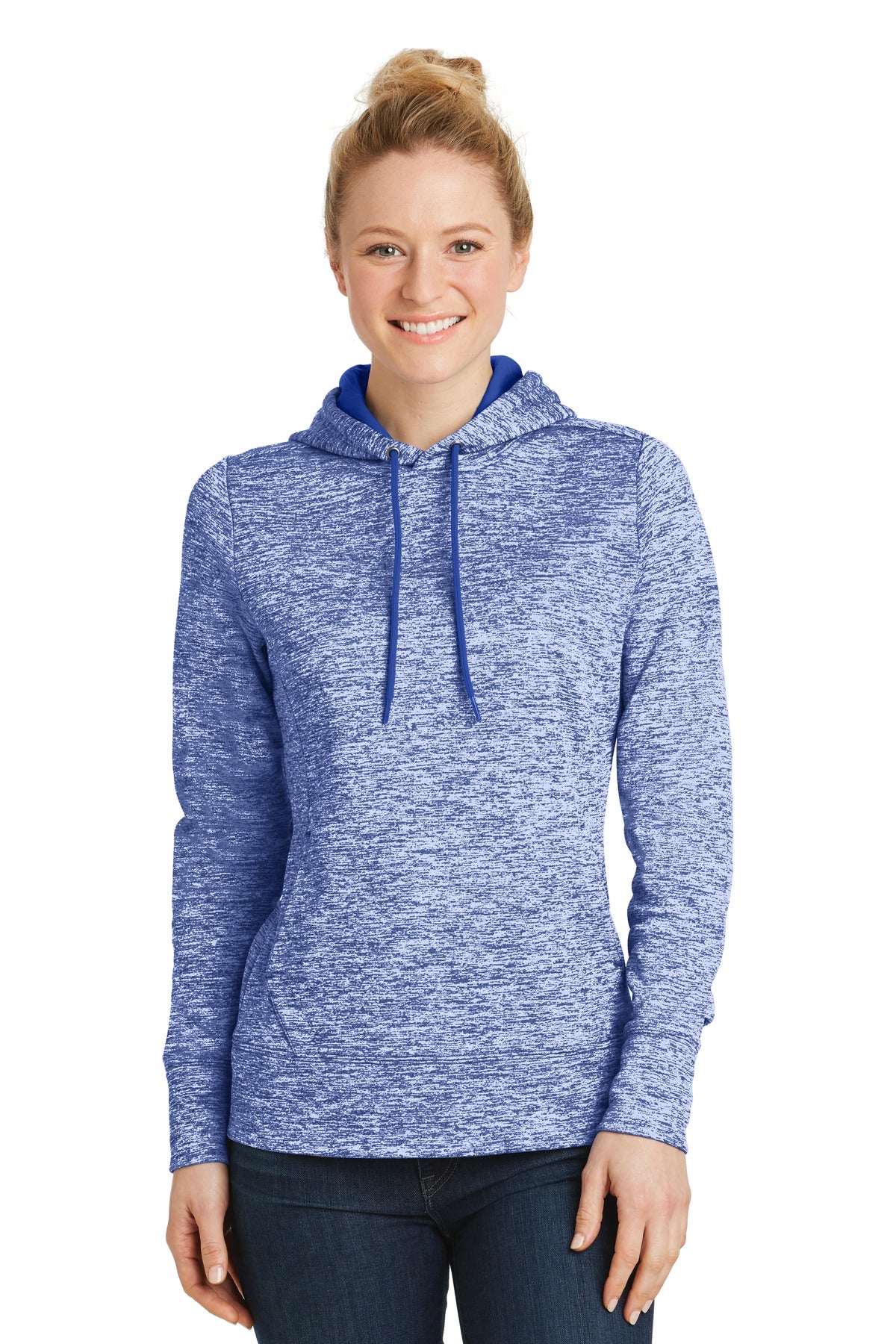 Sport-Tek Women's PosiCharge Electric Heather Fleece Hooded Pullover LST225 Womens Apparel Sweatshirts & Fleece