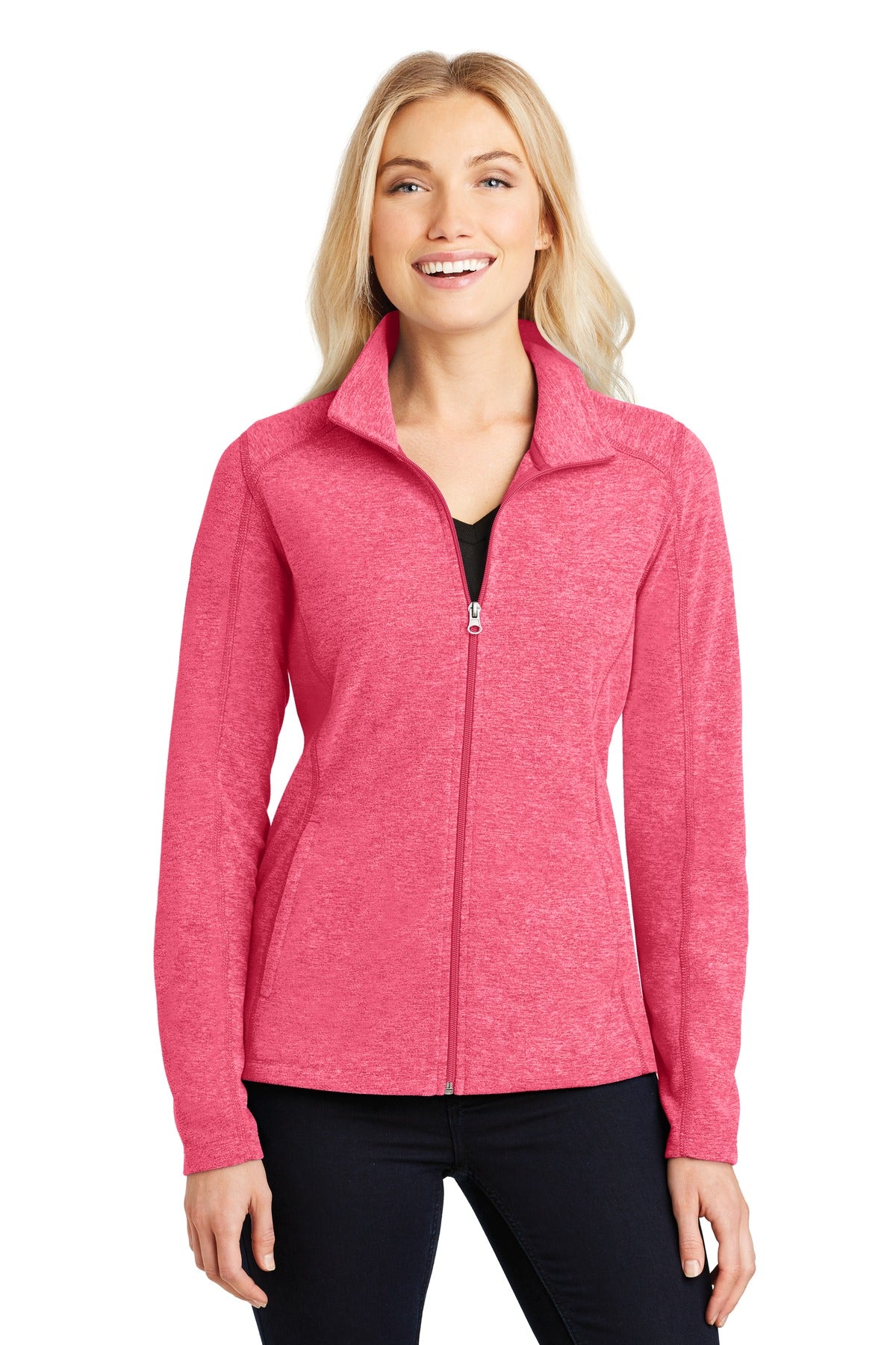 Port Authority Ladies Heather Microfleece Full-Zip Jacket. L235 Womens Apparel Jackets & Vests