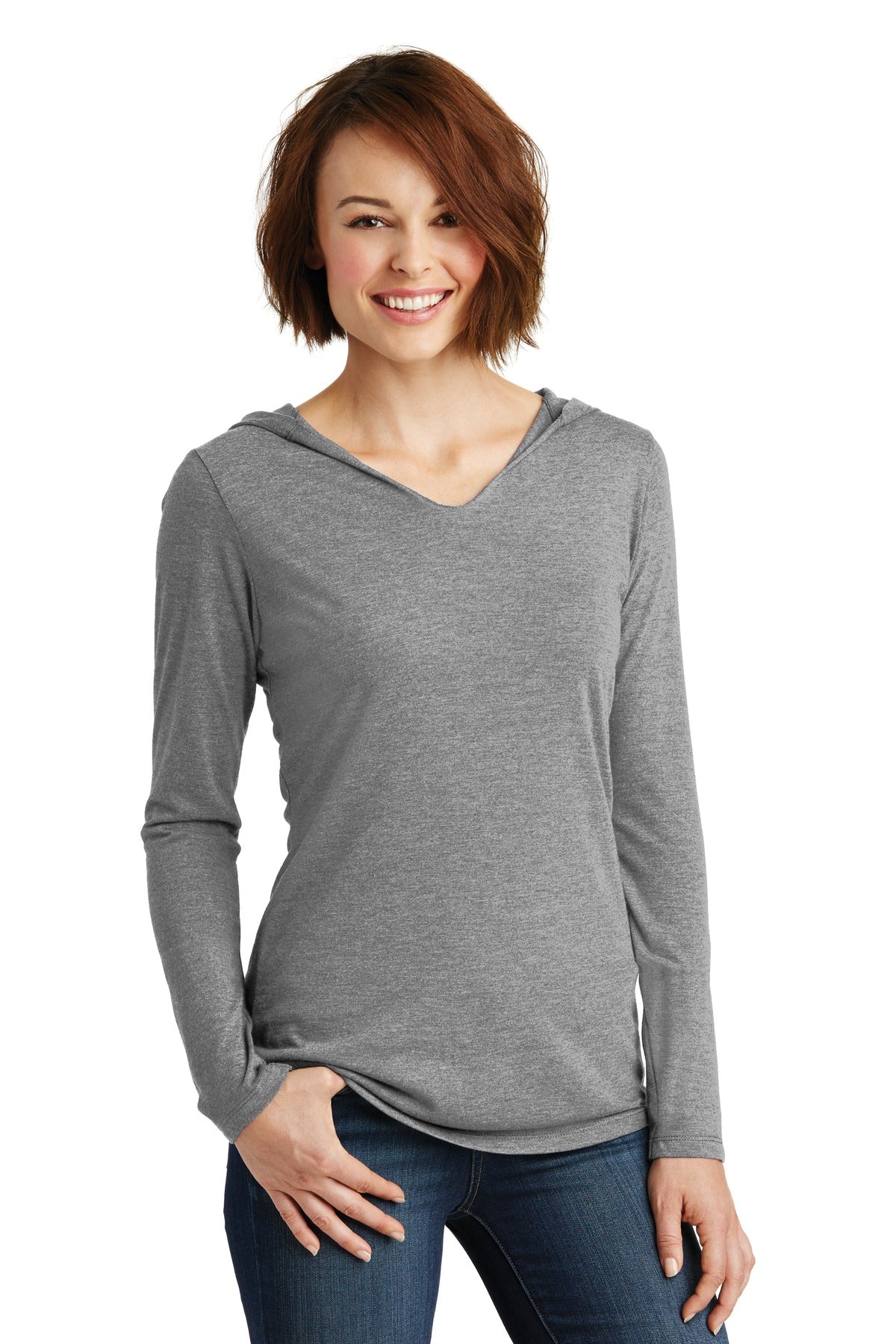 District Women's Perfect Tri Long Sleeve Hoodie. DM139L District