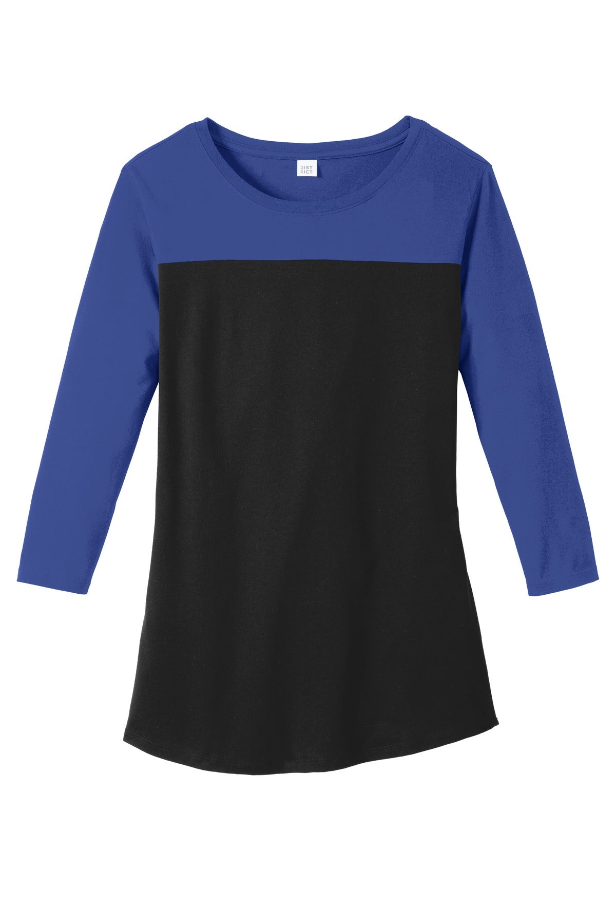District Women's Rally 3/4-Sleeve Tee. DT2700 Womens Apparel Shirts & Tops