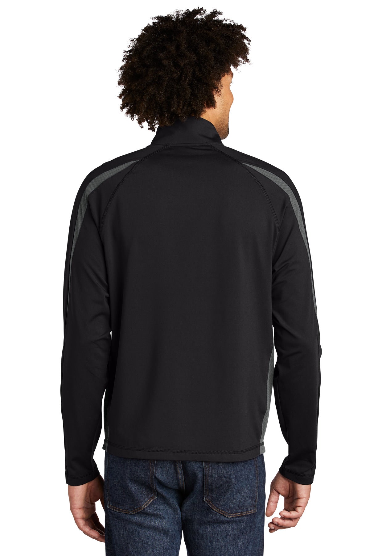 Sport-Tek Men's Sport-Wick Stretch 1/2-Zip Colorblock Pullover Mens Apparel Sweatshirts & Fleece