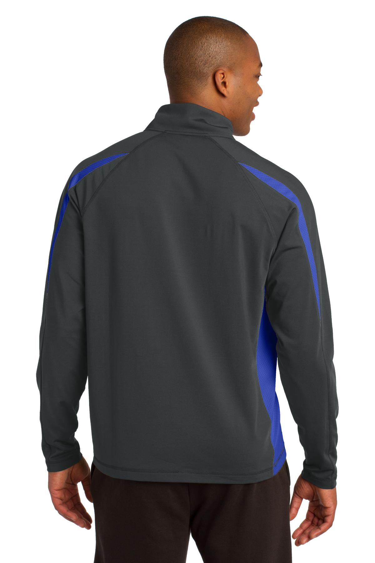 Sport-Tek Men's Sport-Wick Stretch 1/2-Zip Colorblock Pullover Mens Apparel Sweatshirts & Fleece