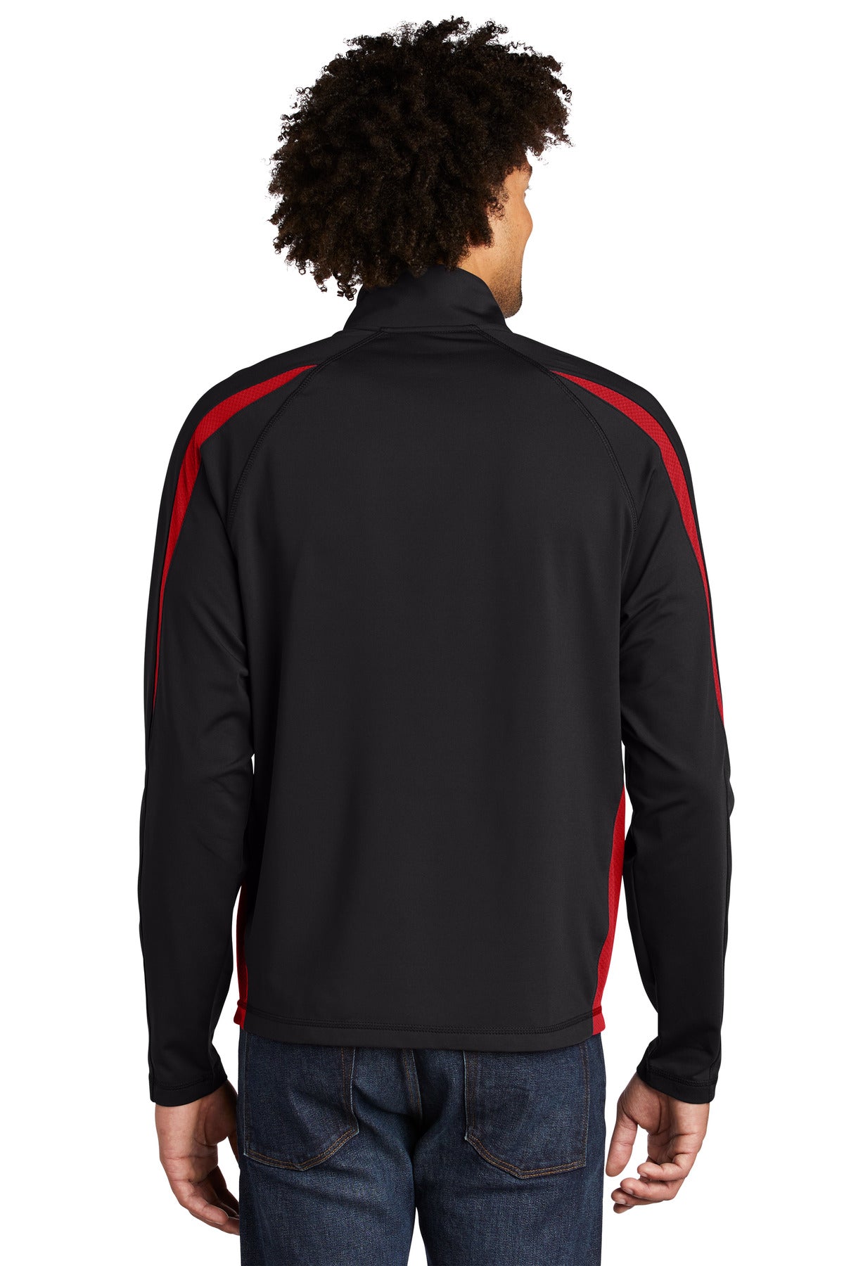 Sport-Tek Men's Sport-Wick Stretch 1/2-Zip Colorblock Pullover Mens Apparel Sweatshirts & Fleece