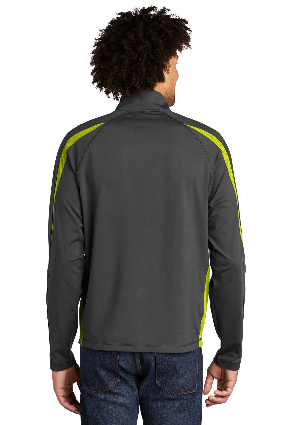 Sport-Tek Men's Sport-Wick Stretch 1/2-Zip Colorblock Pullover Mens Apparel Sweatshirts & Fleece