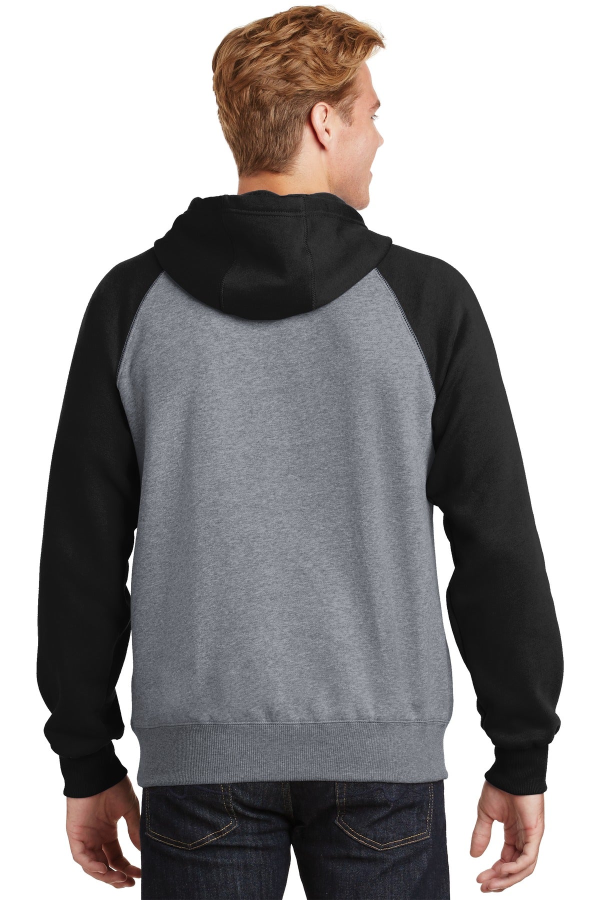 Sport-Tek Men's Raglan Colorblock Pullover Hooded Sweatshirt Mens Apparel Sweatshirts & Fleece