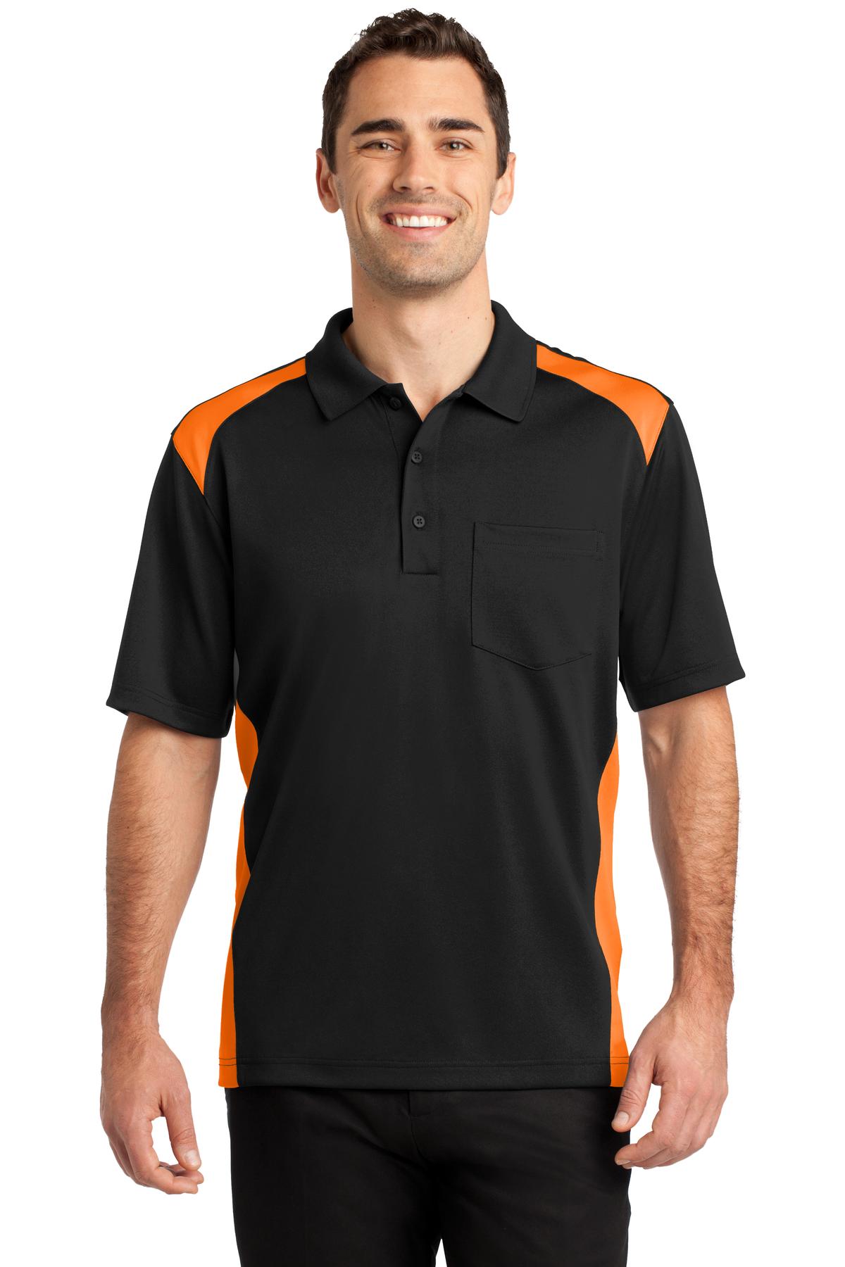CornerStone Men's Select Snag-Proof Two Way Colorblock Pocket Polo. CS416 Mens Apparel Shirts & Tops