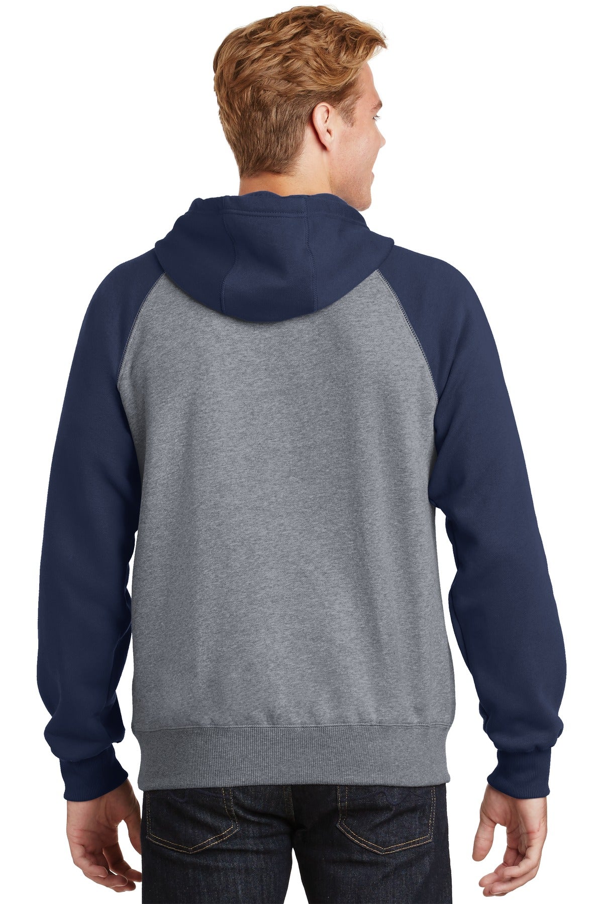 Sport-Tek Men's Raglan Colorblock Pullover Hooded Sweatshirt Mens Apparel Sweatshirts & Fleece