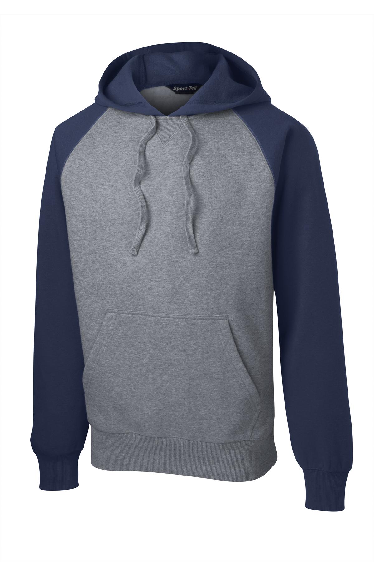 Sport-Tek Men's Raglan Colorblock Pullover Hooded Sweatshirt Mens Apparel Sweatshirts & Fleece