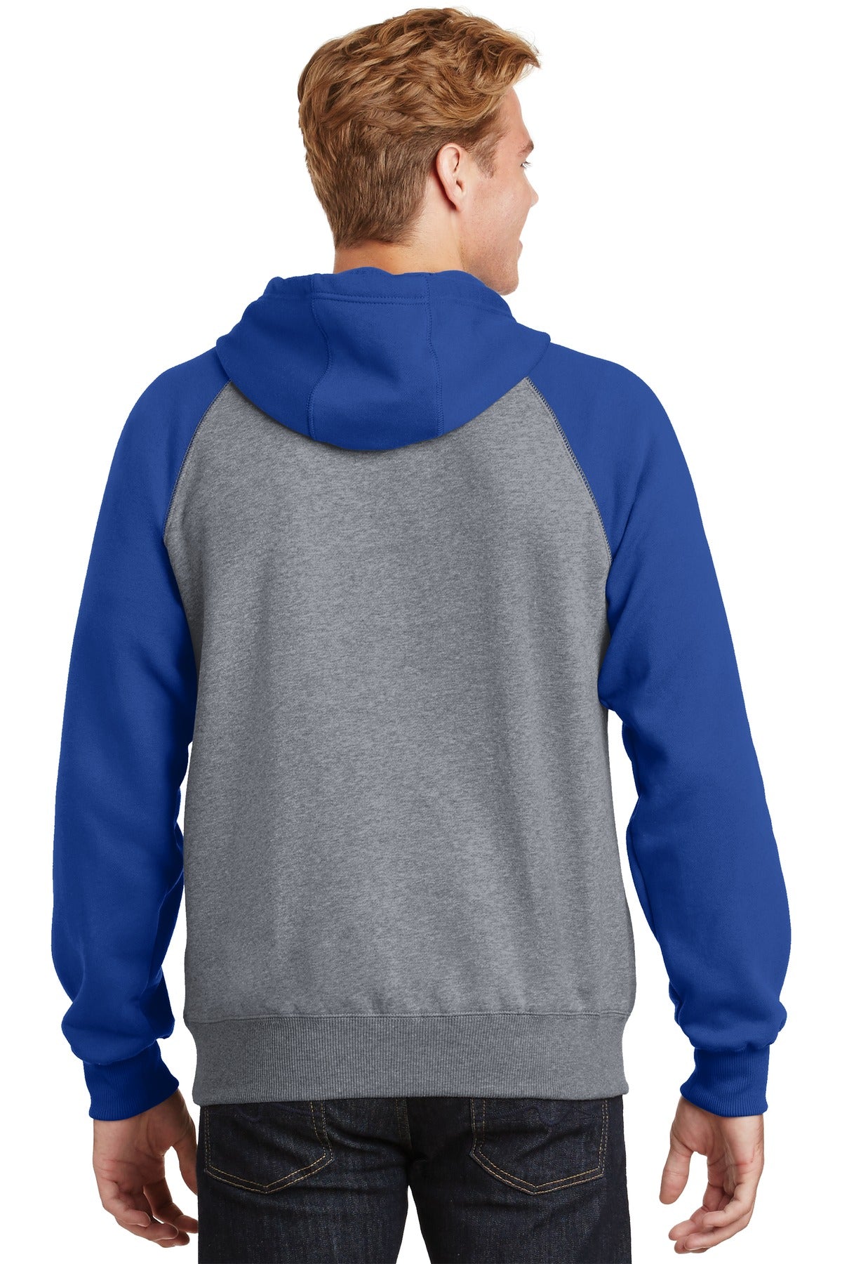Sport-Tek Men's Raglan Colorblock Pullover Hooded Sweatshirt Mens Apparel Sweatshirts & Fleece