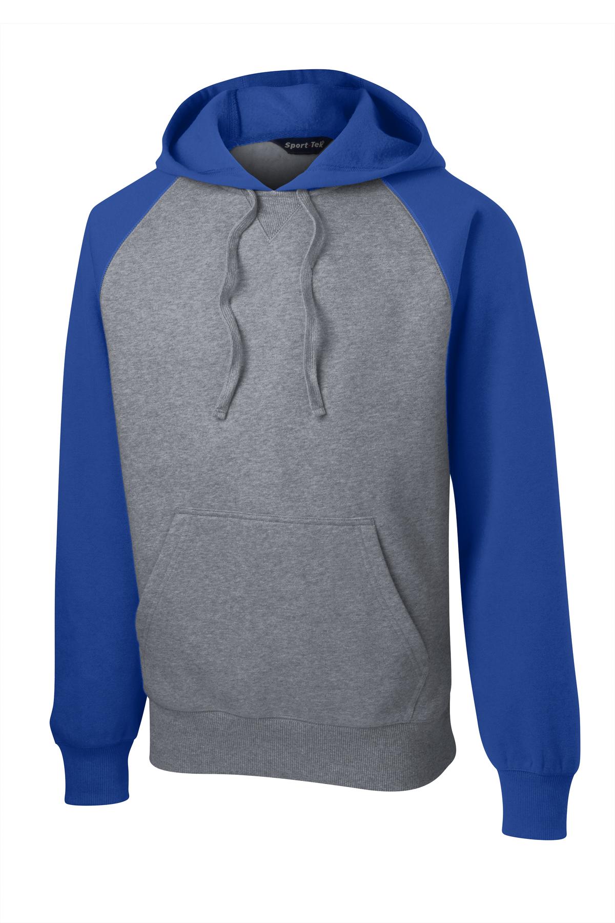 Sport-Tek Men's Raglan Colorblock Pullover Hooded Sweatshirt Mens Apparel Sweatshirts & Fleece