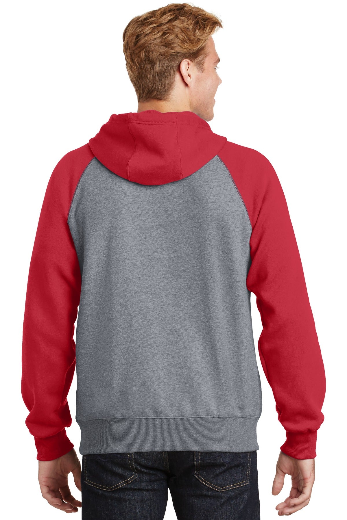 Sport-Tek Men's Raglan Colorblock Pullover Hooded Sweatshirt Mens Apparel Sweatshirts & Fleece