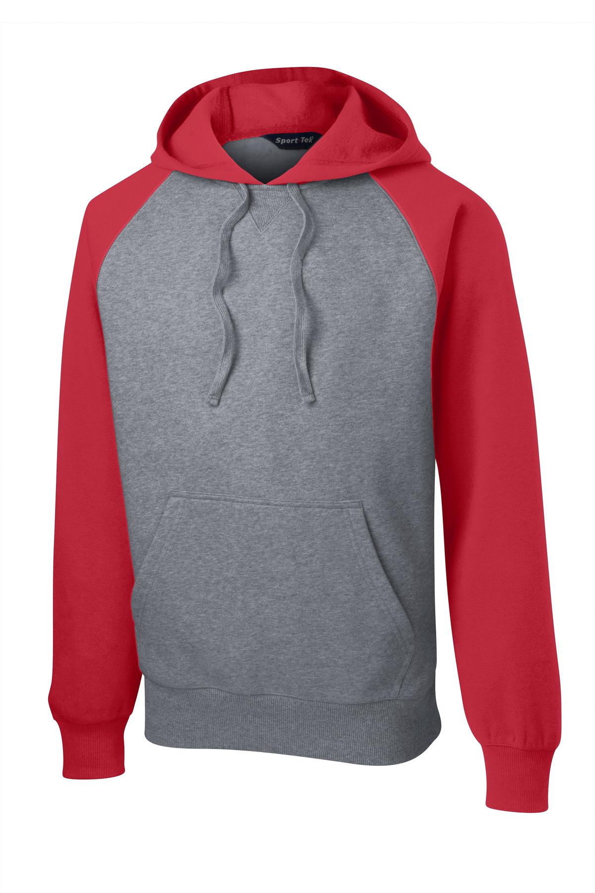 Sport-Tek Men's Raglan Colorblock Pullover Hooded Sweatshirt Mens Apparel Sweatshirts & Fleece