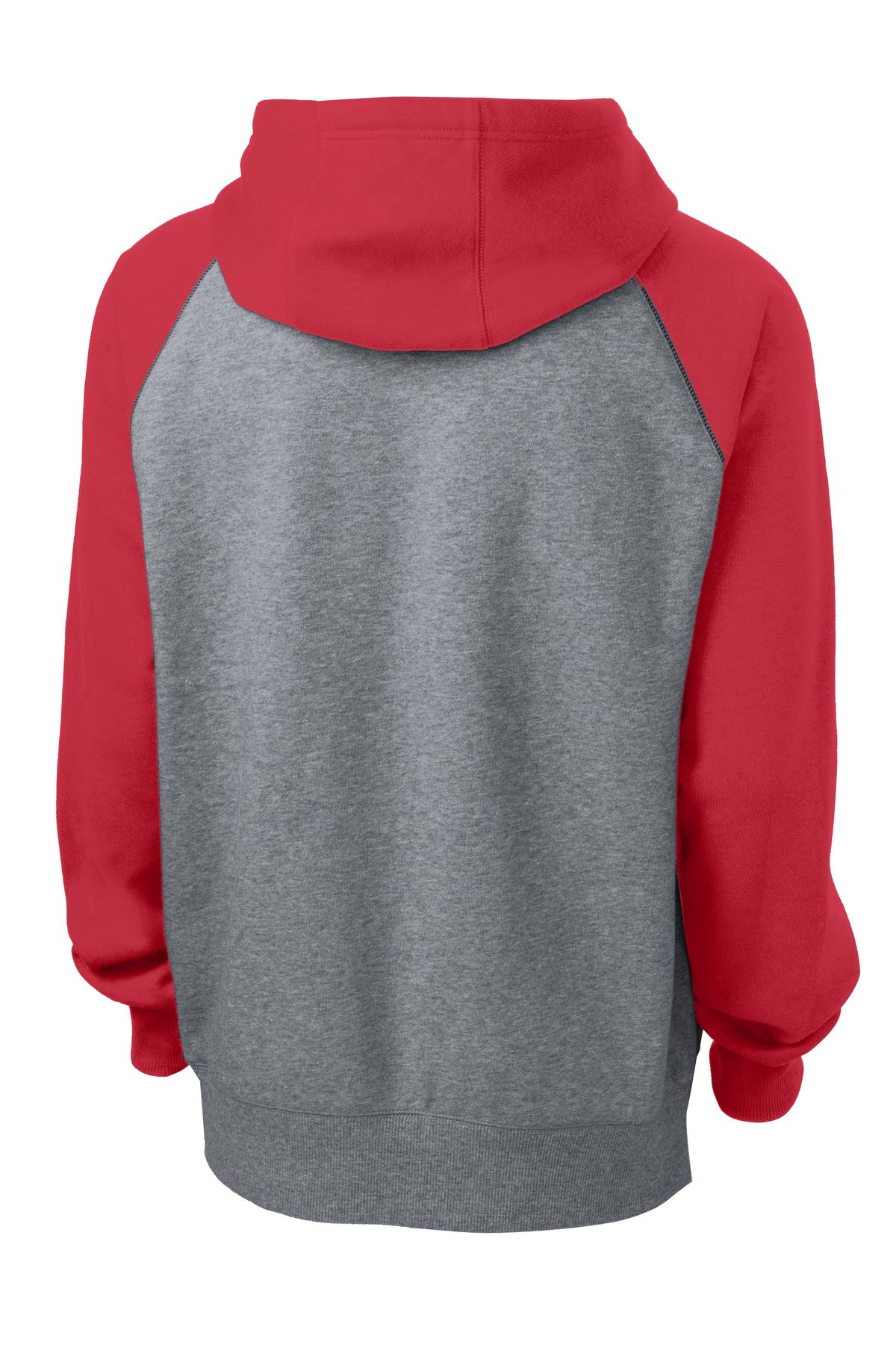 Sport-Tek Men's Raglan Colorblock Pullover Hooded Sweatshirt Mens Apparel Sweatshirts & Fleece