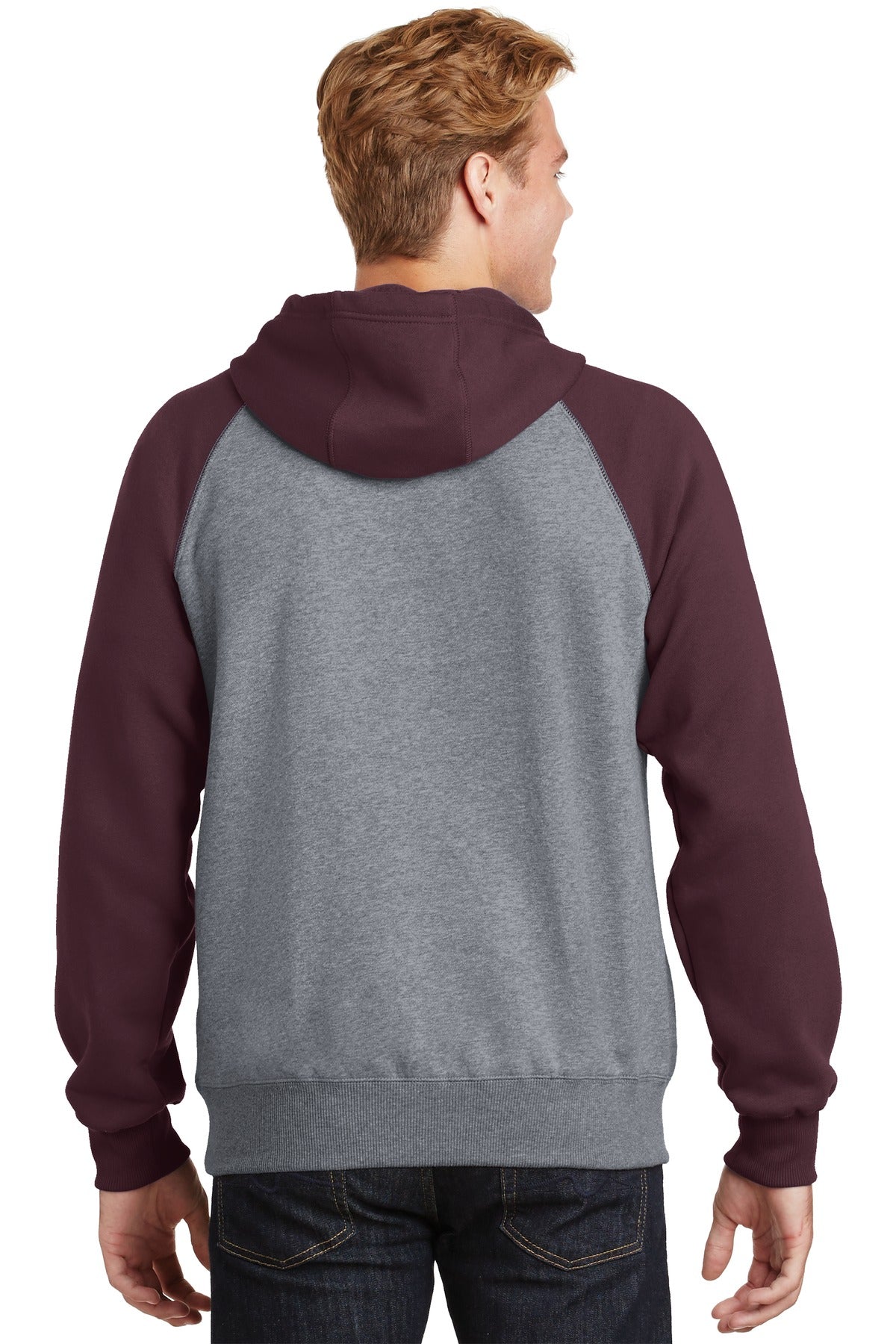 Sport-Tek Men's Raglan Colorblock Pullover Hooded Sweatshirt Mens Apparel Sweatshirts & Fleece
