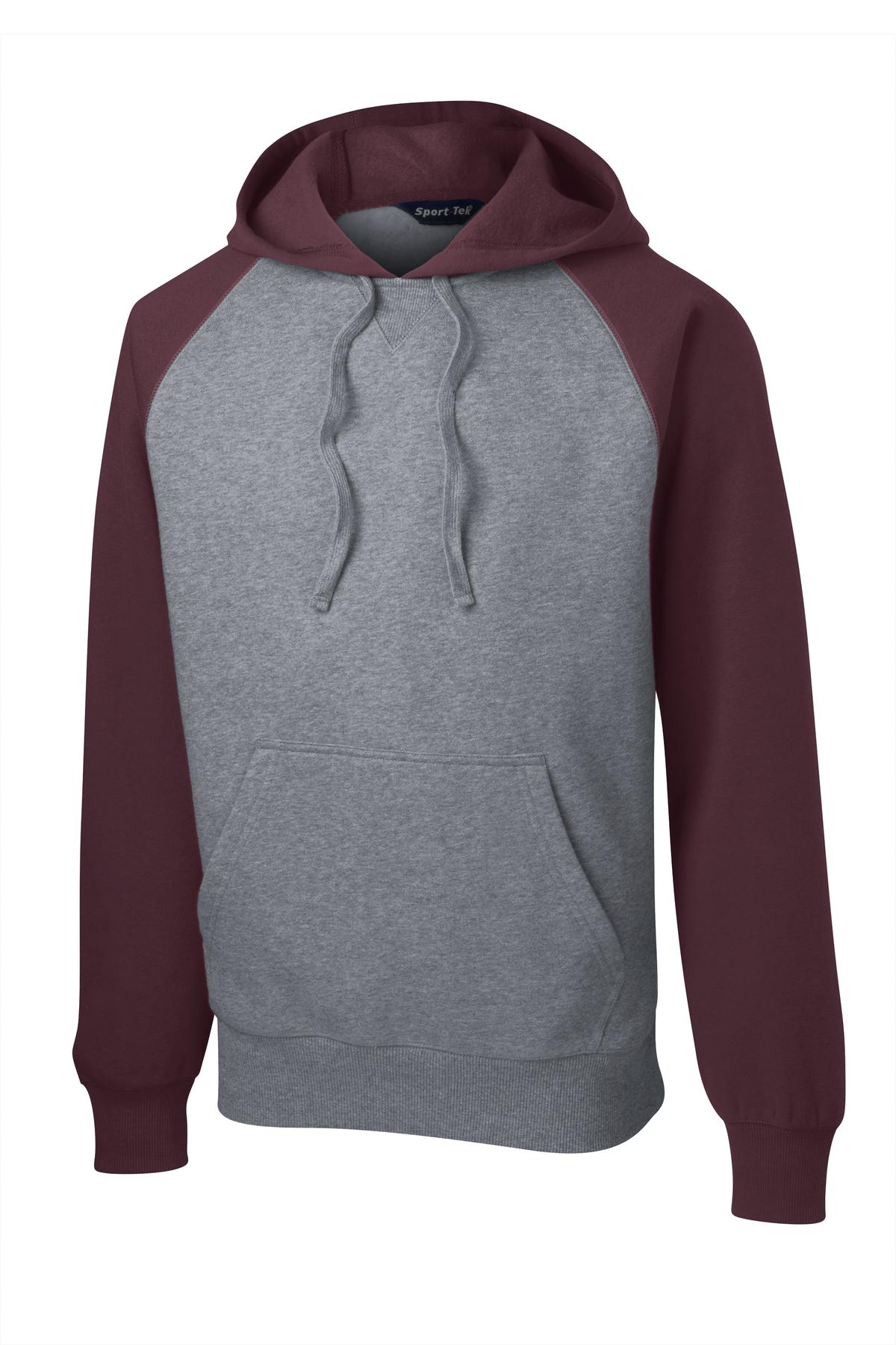 Sport-Tek Men's Raglan Colorblock Pullover Hooded Sweatshirt Mens Apparel Sweatshirts & Fleece