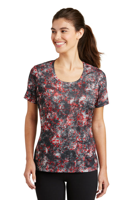 Sport-Tek Ladies Mineral Freeze Scoop Neck Tee. LST330 Womens Apparel Shirts & Tops
