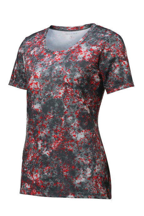 Sport-Tek Ladies Mineral Freeze Scoop Neck Tee. LST330 Womens Apparel Shirts & Tops