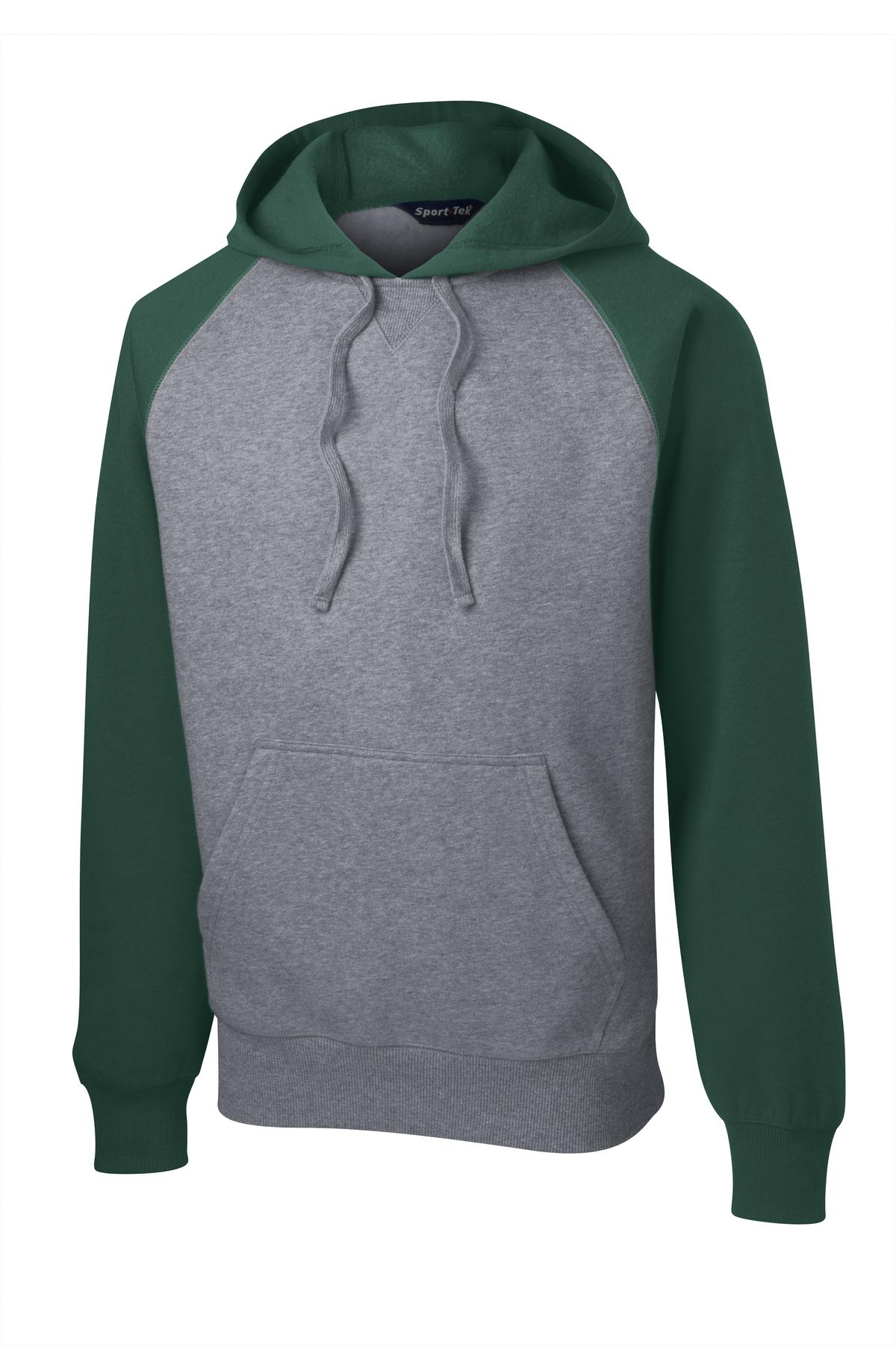 Sport-Tek Men's Raglan Colorblock Pullover Hooded Sweatshirt Mens Apparel Sweatshirts & Fleece