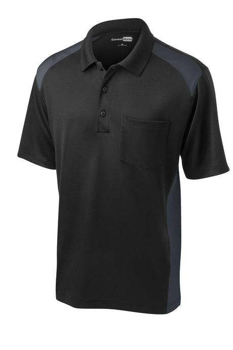 CornerStone Men's Select Snag-Proof Two Way Colorblock Pocket Polo. CS416 Mens Apparel Shirts & Tops