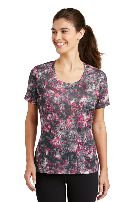 Sport-Tek Ladies Mineral Freeze Scoop Neck Tee. LST330 Womens Apparel Shirts & Tops