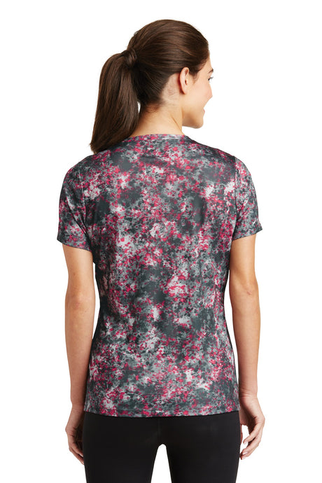 Sport-Tek Ladies Mineral Freeze Scoop Neck Tee. LST330 Womens Apparel Shirts & Tops