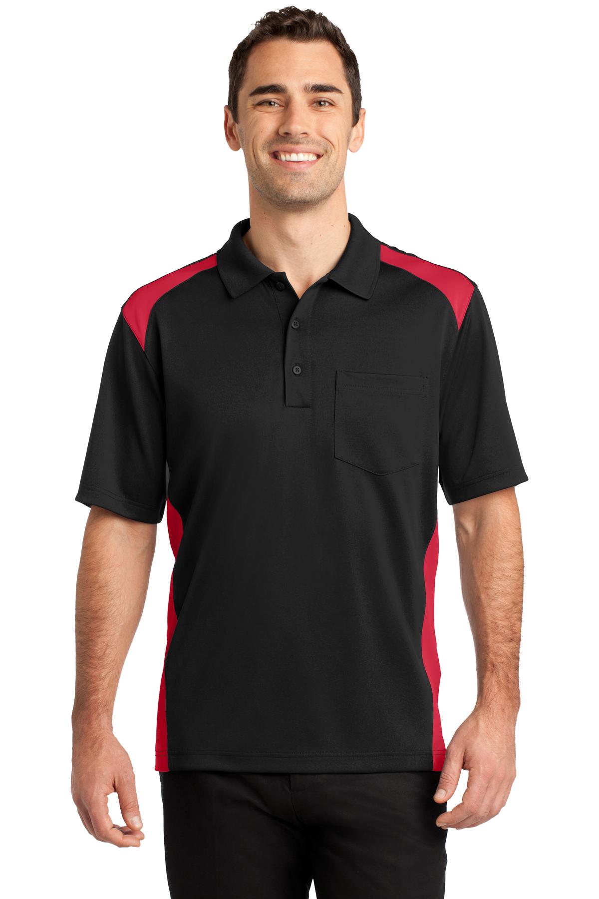 CornerStone Men's Select Snag-Proof Two Way Colorblock Pocket Polo. CS416 Mens Apparel Shirts & Tops
