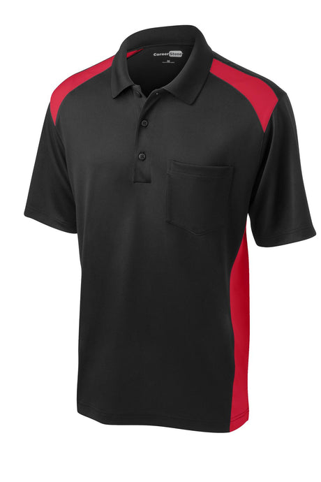 CornerStone Men's Select Snag-Proof Two Way Colorblock Pocket Polo. CS416 Mens Apparel Shirts & Tops