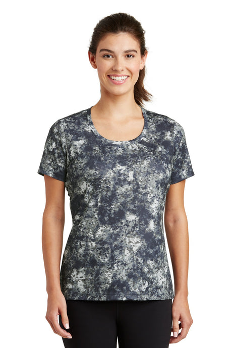 Sport-Tek Ladies Mineral Freeze Scoop Neck Tee. LST330 Womens Apparel Shirts & Tops