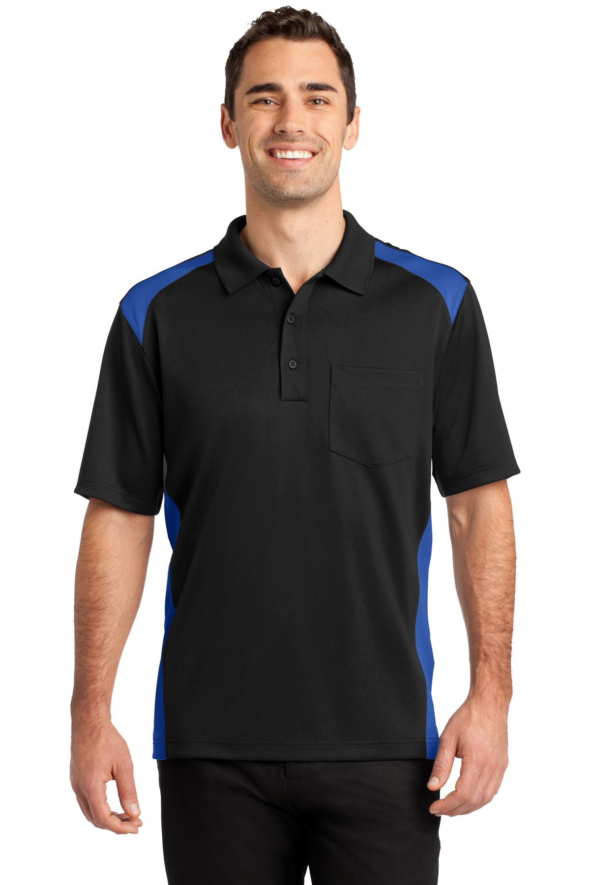 CornerStone Men's Select Snag-Proof Two Way Colorblock Pocket Polo. CS416 Mens Apparel Shirts & Tops