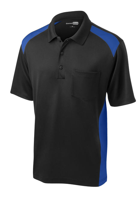 CornerStone Men's Select Snag-Proof Two Way Colorblock Pocket Polo. CS416 Mens Apparel Shirts & Tops
