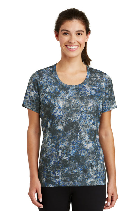 Sport-Tek Ladies Mineral Freeze Scoop Neck Tee. LST330 Womens Apparel Shirts & Tops