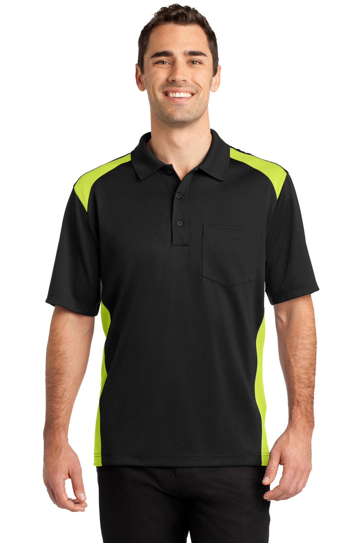 CornerStone Men's Select Snag-Proof Two Way Colorblock Pocket Polo. CS416 Mens Apparel Shirts & Tops